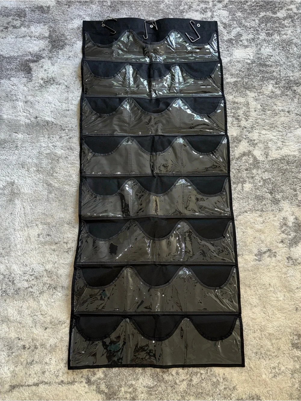 Over-the-Door Hat Organizer | Hanging Cap Storage | 24 Pocket Black